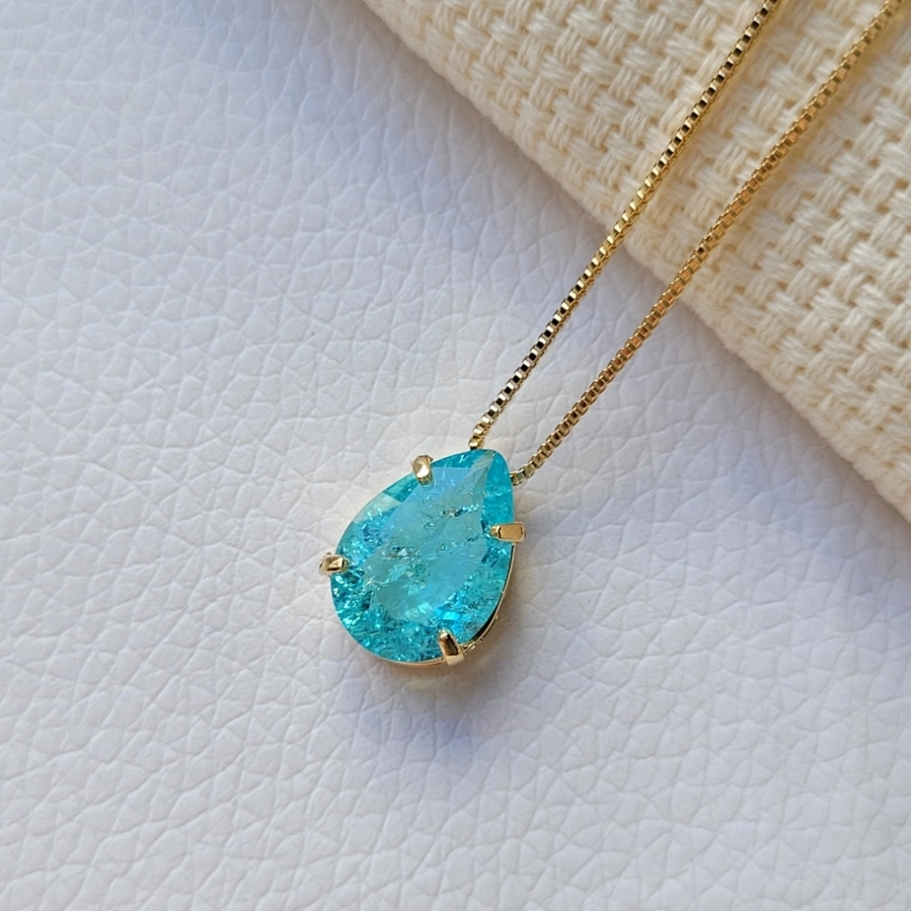 Colar Gota Azul Claro