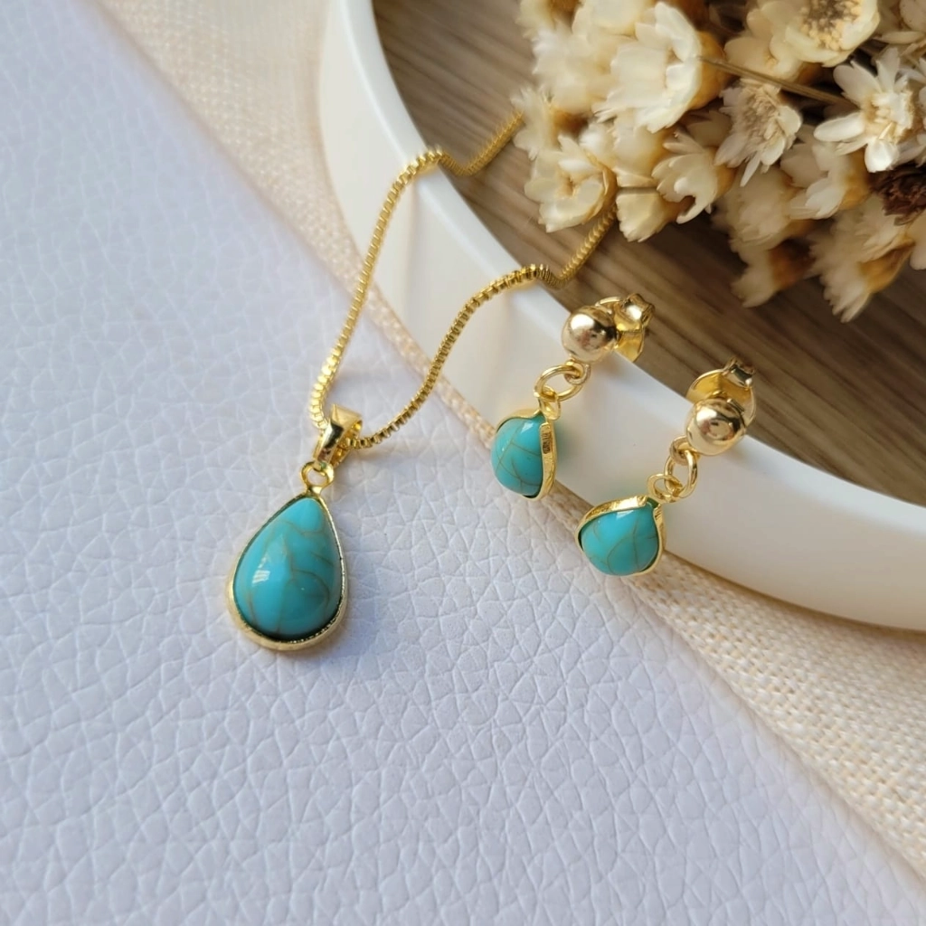 Conjunto Gota Azul Turquesa