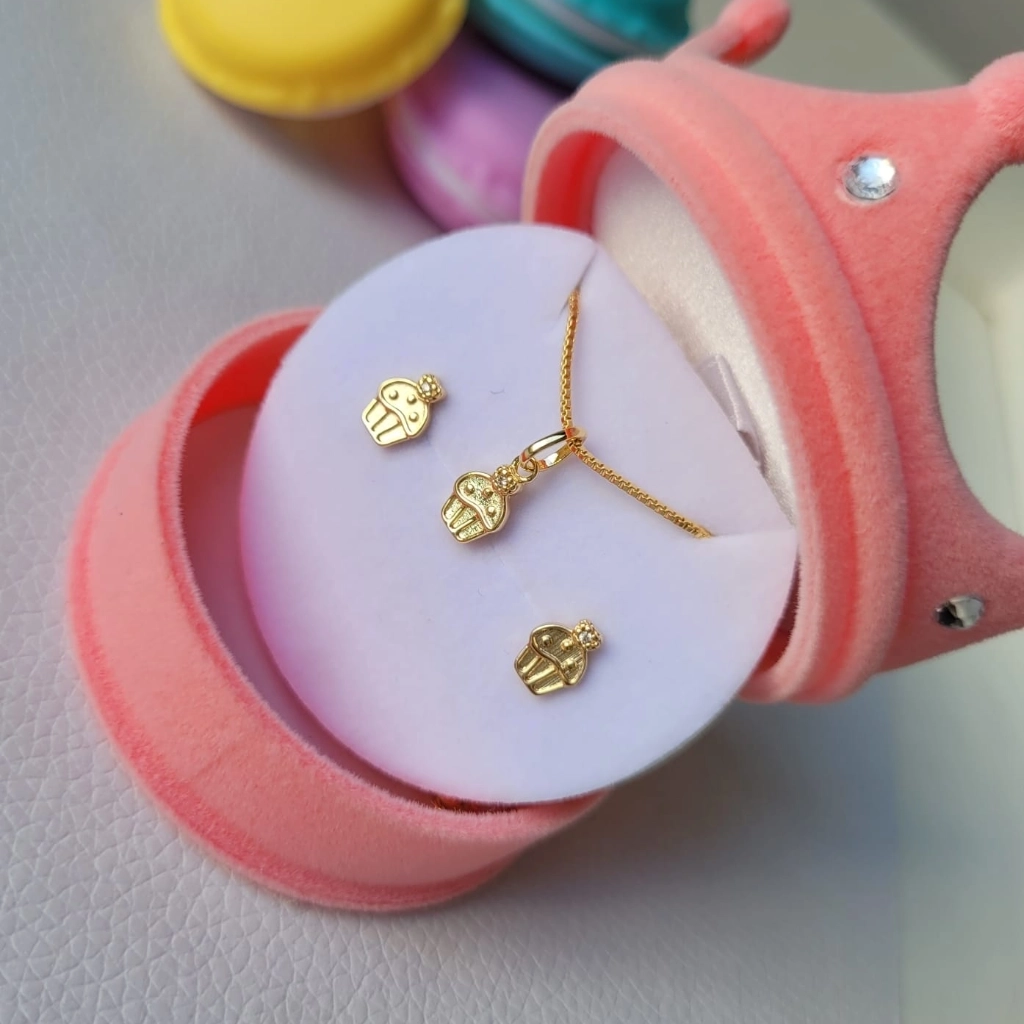Conjunto Infantil Cupcake Cristal