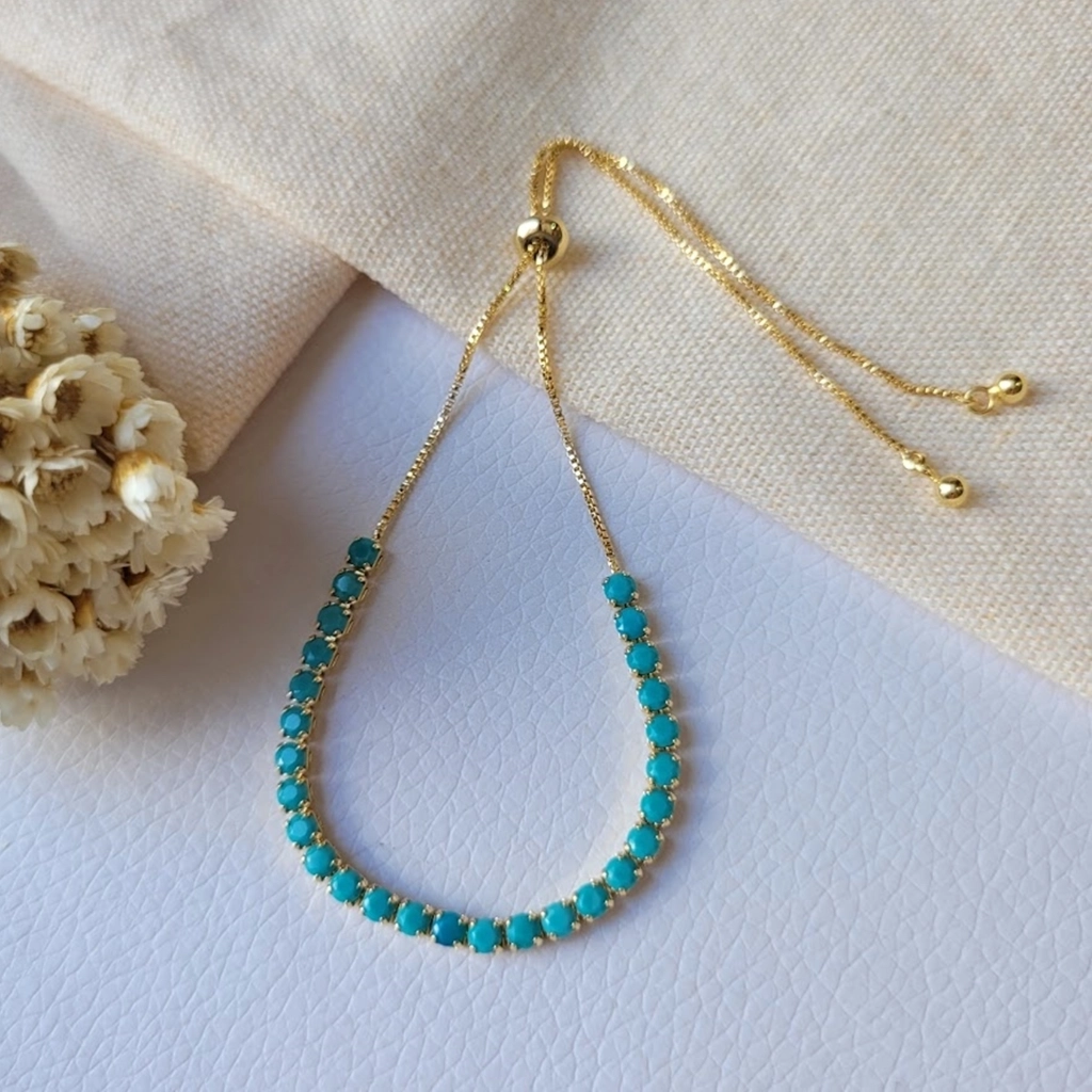 Pulseira Riviera Azul Turquesa