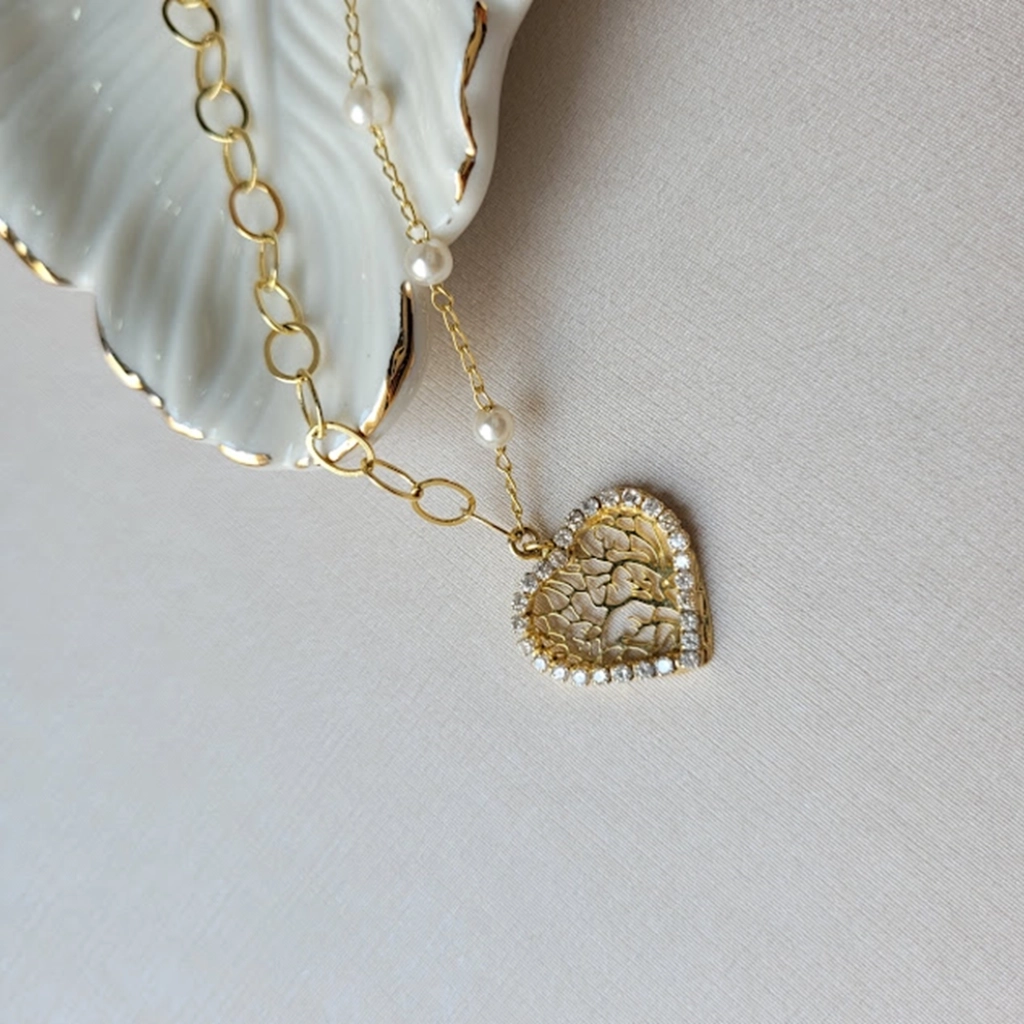 Pulseira Árvore da Vida e Correntaria Pérola e Elos