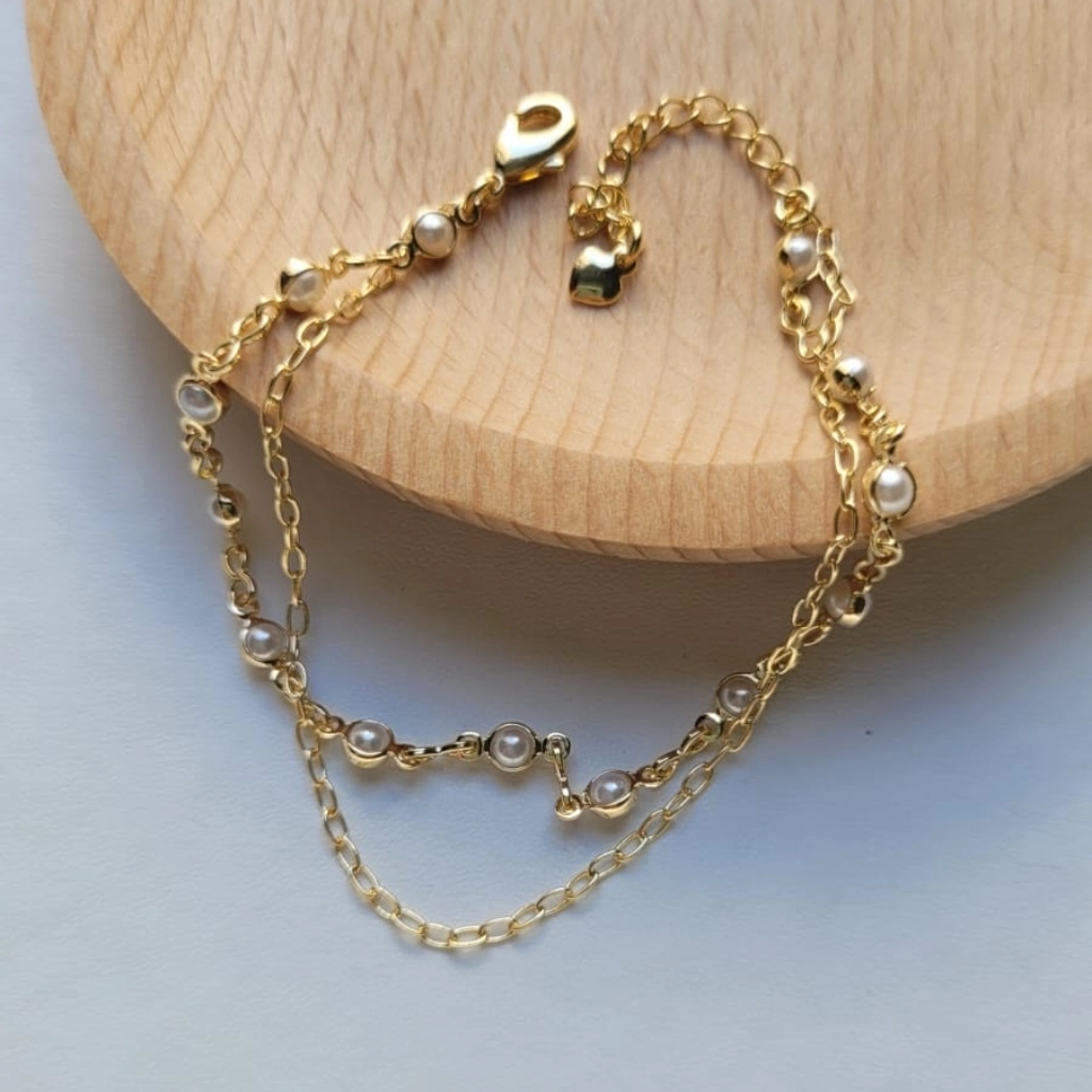 Pulseira Dupla Pérola