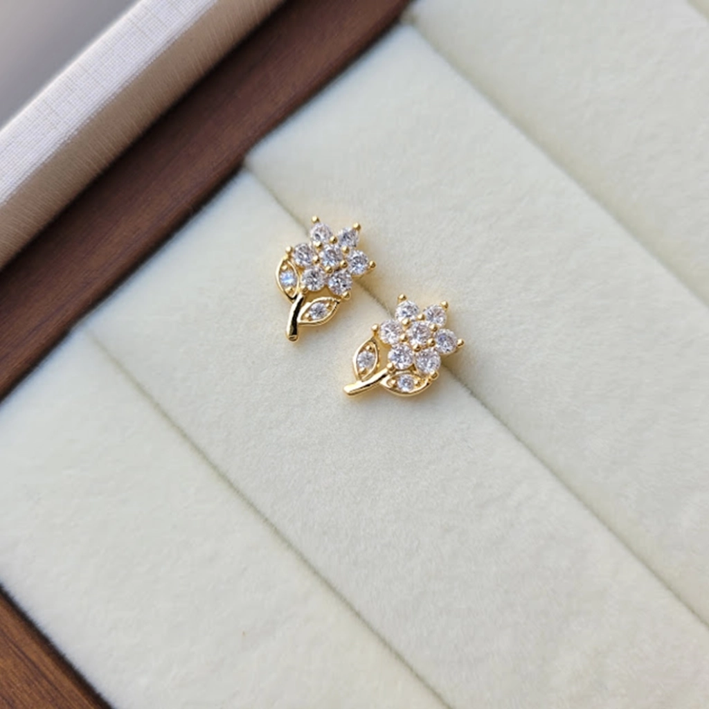 Brinco Flor Cristal
