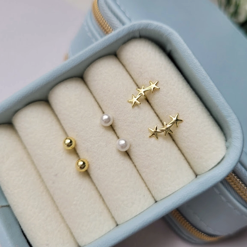 Trio de Brincos Estrelinha, Pérola e Bolinha